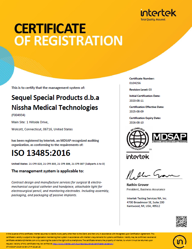 <p>ISO 13485:2016</p>